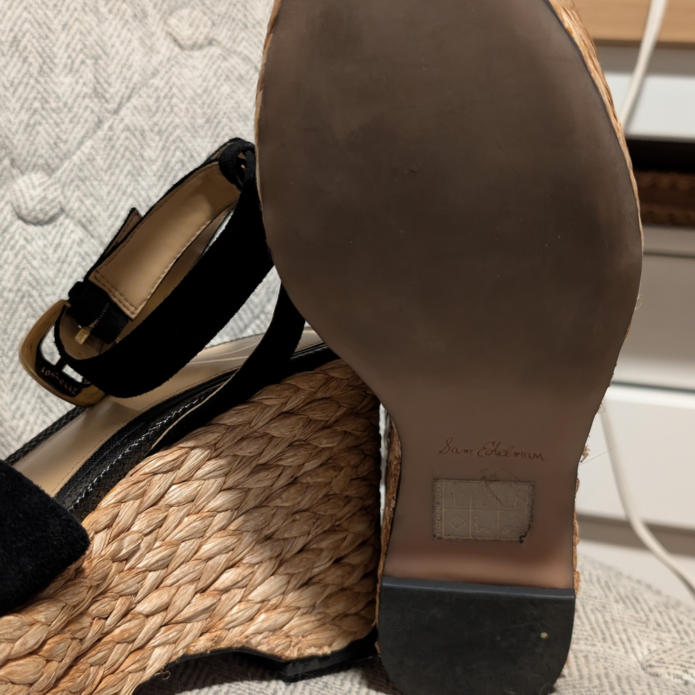 Elegant Black Wedge Sandals - Picture 8 of 10